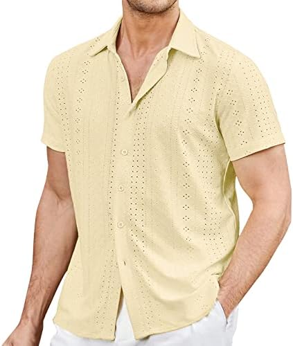 Camisetas de tshirts de verão bmisEgm para homens mass malha de malha de bolso de bolso de bolso de bolso de lapela de manga longa curta
