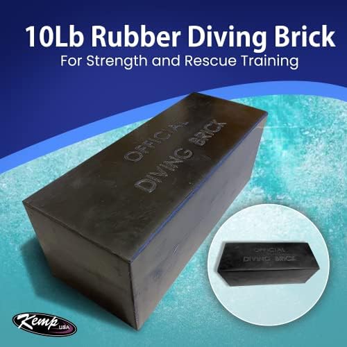 KEMP USA 10 libras tijolos de mergulho de borracha | Tijolo de água para treinamento de força e resgate | Peso de mergulho para