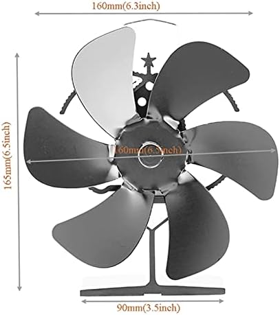 Lynlyn 6 Blades Fã de fogão alimentado por calor Fã de lareira de lareira silenciosa Burner de madeira Eficiente Equipamento de distribuição de calor