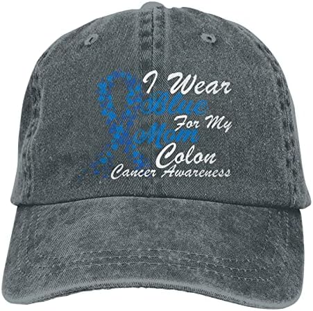 Zsixjnb Colon Cancer Câncer Chapéu Eu uso azul para minha mãe Golf Hat Golf Hat Gift
