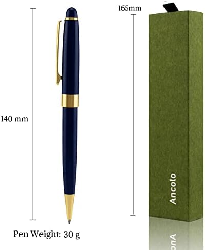 Canetas de esferográfica de luxo ancolo com caixa de presente, elegante caneta de caneta de caneta de caneta