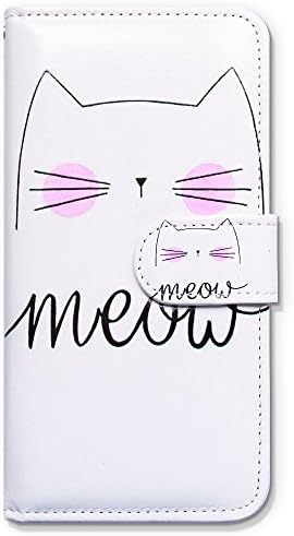 Bcov iPhone 12 Case, iPhone 12 Pro Case, Pink Face White Cat Flip Phone Caixa Caixa da carteira com suporte de cartas
