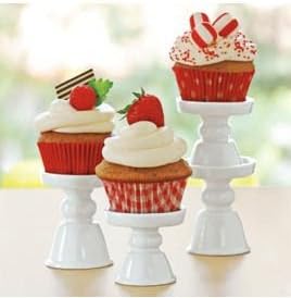 Stands de pedestal de cupcake de porcelana/mini -tratamento - conjunto de 4