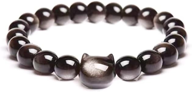 Feb-may100 Presentes para mulheres-Atração de dinheiro Cat Black Obsidian Mulheres Bracelets-Prosperidade da Prosperidade