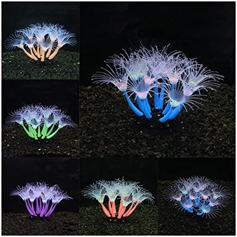 NUPART CORALS DE CORALS DE SILUÇÃO DE Sílica Gel Decoração de aquário Brilho nos ornamentos de coral brilhante escuro para