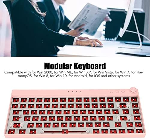 Kit de teclado mecânico Luqeeg, 84 teclas de iluminação RGB Teclado de iluminação, teclado de troca quente com fio