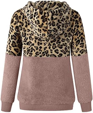 Casacos femininos de inverno estamncos de impressão de retalhos de retalhos de zíper de bolso topo de camisola de suéter de pelúcia
