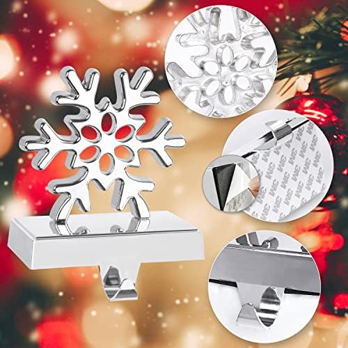 Hooqict Snowflake Christmas Cabadurinho resistente Metal prateado Christmas Stafter Stand 3D Snowflake Cabraninhos