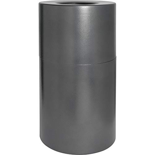 Genuine Joe Classic Cylinder Grey Waste Receptacle, 35 gal