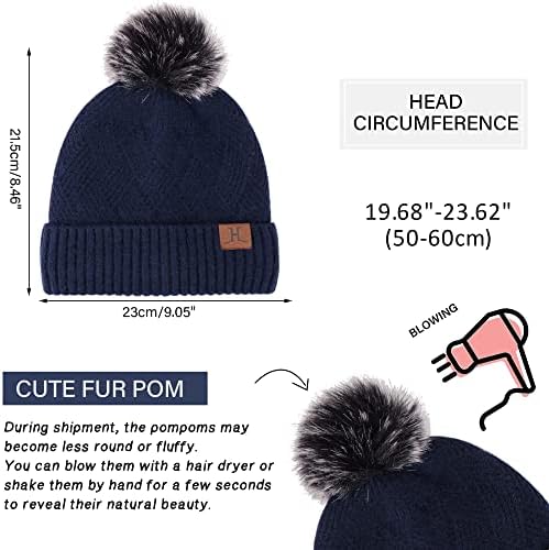 Chapéus de gorro de inverno feminino Luvas de lenço de cachecol longo