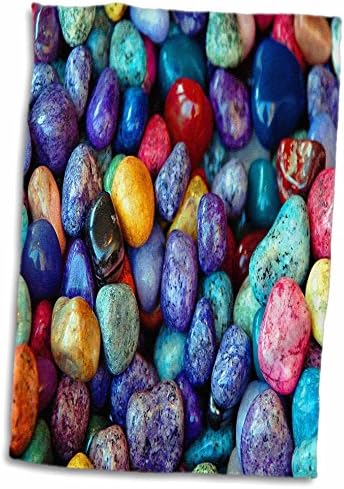 Impressão 3drose de belas pedras decorativas de cores brilhantes - toalhas