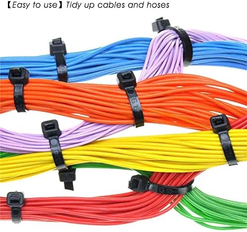 Zip de cabos, resistência a UV multifuncional, com travamento automático de 3,1+6+7,8 polegadas de cabos de cabo com suporte de gravata,