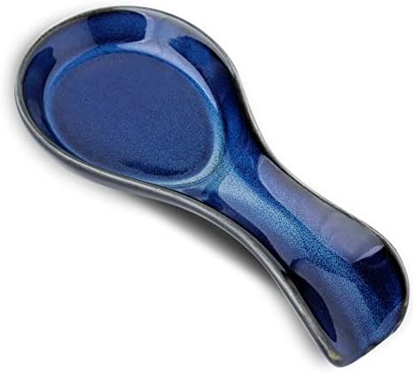 KQRIV Porcelan Spoon Rest for foging top - Suporte de colher azul extra grande para balcão de cozinha, utensílio de cozinha