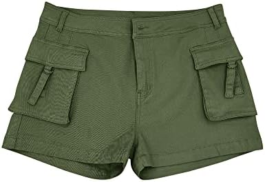 Minthunter Womens Casual Cintura alta shorts de carga com bolsos calças curtas de verão