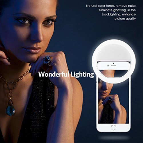 Luz do anel selfie da ORIA, luz da câmera do telefone, 36 clipe de LED na luz do anel, iluminação fotográfica de