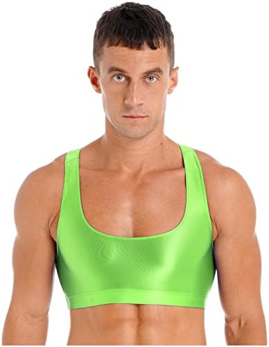 Yizyif Men's Glostback Muscle Crop Tops Vest Gym Winet Fitness Running Athletic Tee Shirt