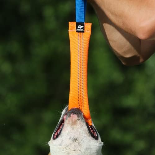 K9 Dog Babu Tug Toy com 2 alça forte - Feito de mangueira de incêndio durável e resistente a lágrimas - Perfeito para cabo de guerra, Fetch & Puppy Training - Toy Pull ideal para cães médios a grandes, 10 polegadas