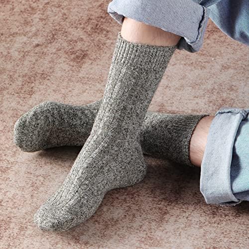 Meias de lã de coclothy para mulheres - meias de lã para mulheres meias de inverno para homens quentes malha grossa malha de lã macia meias casuais vintage