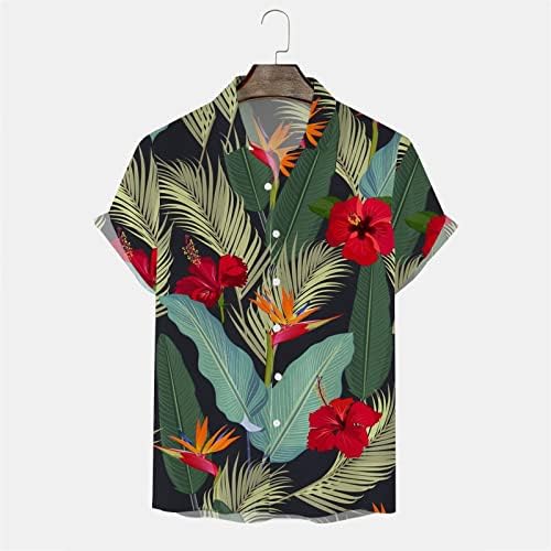 2023 camisa havaiana mensal Hawaiian Manga curta Tops de verão Button Casual Down Down Floral Impresso Blusa Tropical Beach Circhas