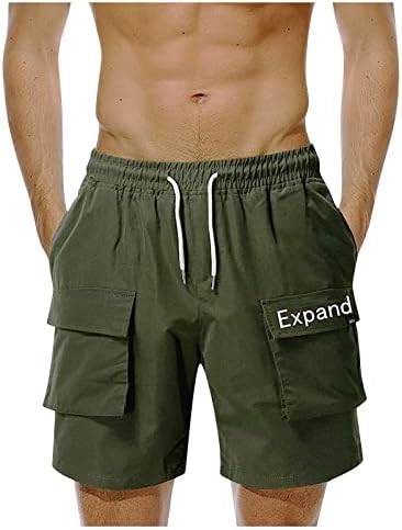 Shorts de carga para homens, shorts de carga casual de cordão masculino
