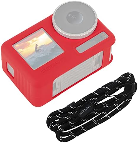 Natefemin Anti-Drop Silicone Camera Protective Case com cordão para o OSMO ACTION ACESSOR
