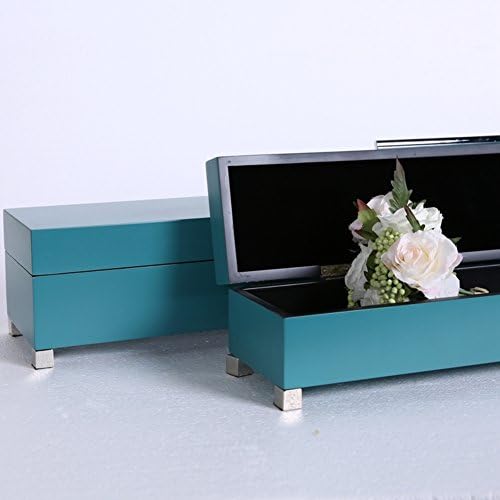 Wodeshijie Wood Modern Wedding Blue Jewelry Boxes-B