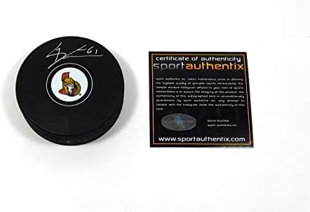 Mark Stone assinou a NHL Sovenir Hockey Puck Senators Sport Authentix Auto - Autografado NHL Pucks