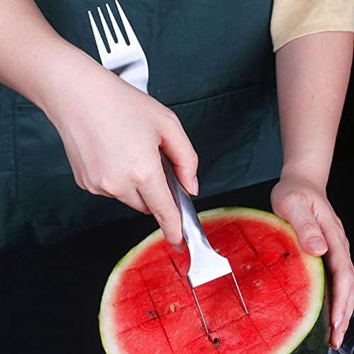 Cortador de mortadores de melancia Doitool 2 pacote, 2- IN- 1 Flicer de garfo aquático, garfo de corte de frutas de melancia de verão,