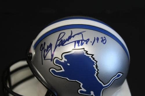 Greg Landry assinou Lions Micro Mini Capacete Autograph Auto PSA/DNA AM17177 - Capacetes NFL autografados