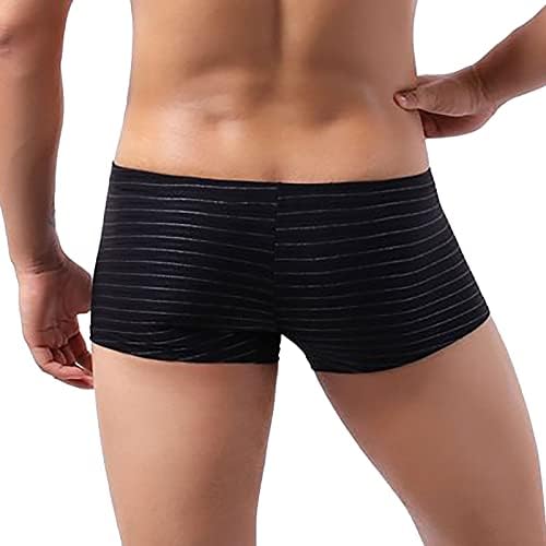 Men cueca de cueca confortável colorido de baixa moda boxer boxer masculino da cintura listras masculina All Underwear