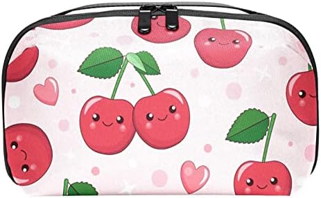 Bolsa de higiene pessoal de cerejeira vermelha de desenho animado