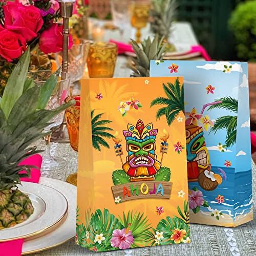 Weepa 24 PCs Aloha Party Favor Bags Hawaiian Tropical Gift Bags Luau Party Gift Sachs para Party Birthday Baby Summer Pool Picnic