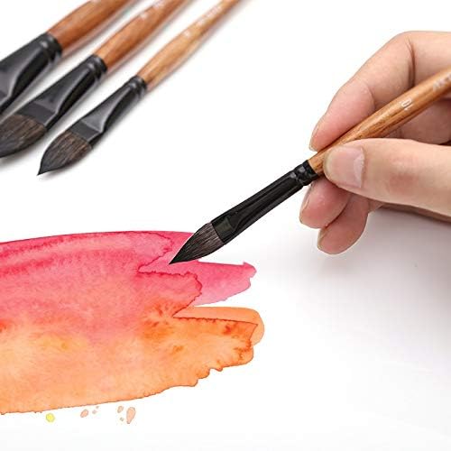 Paintbrush Oval Artista aquarela Binco de tinta Arte Caneta de pincel macia para Gouache Wash/MOP Arte Supplies Paincades