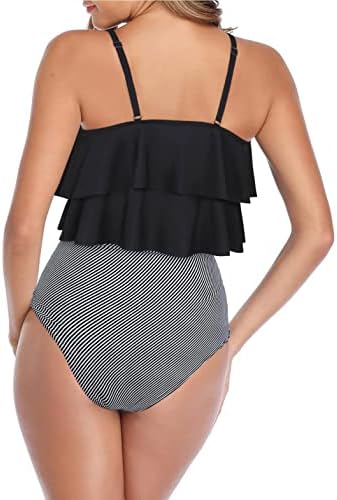 Tankini Bathing Suits for Women Duas peças de trajes de banho de chão de lama superior de cintura alta Biquíni de biquíni