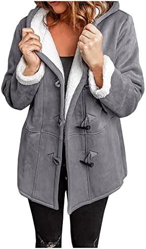 Casacos de inverno longos de Foviguo para mulheres, túnica clássica sobretudo feminino loungewearwear com manga