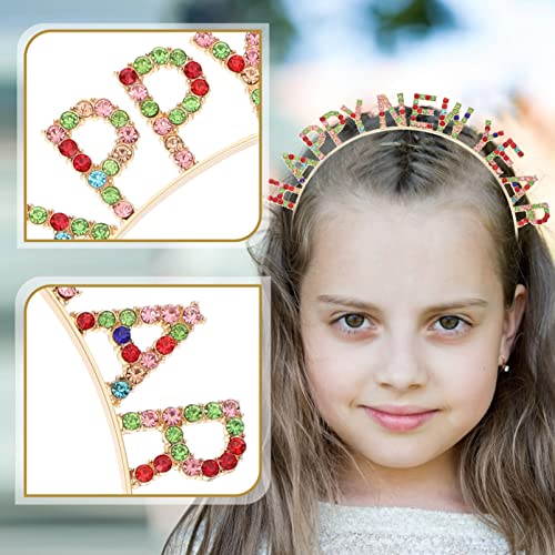 Decorações de festa da princesa Minkissy Feliz Ano Novo Rhinestone Ano Novo Véspera de cabelo Festa de Natal Fand para meninas