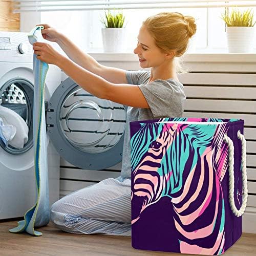 Zebra de animais de zebra face 300d Oxford PVC Roupas à prova d'água cesto de roupa grande para cobertores Toys de roupas no quarto
