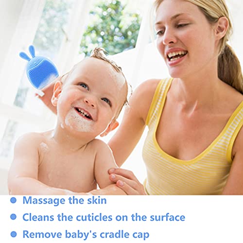 Escova de silicone de banho de bebê huaway, malha de berço de coelho escova de tampa do berço - esfolia e massagem - shampoo scalp