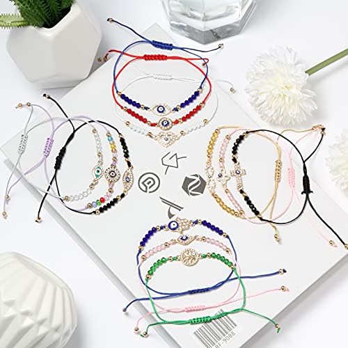12 PCs Bracelets de proteção do olho do mal Bracelets mexicanos Mal de ojo Bracelets Mal Jewelry Jewelry Hamsa Bracelete maligno