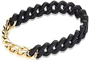 Jeensley Men Bracelet Bracelete feminina Pulxida de ouro banhado aço inoxidável robusto Cut Cut Link Moda Elastic Soft