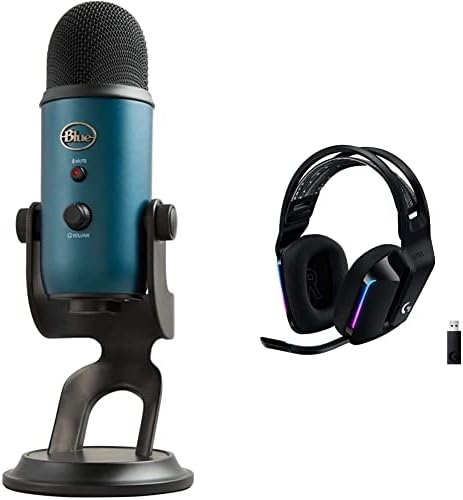 Blue Yeti USB Microfone para PC, Mac, jogos, gravação, streaming e podcasting + G733 LightSpeed ​​Wireless Gaming Headset com faixa de suspensão, LightSync RGB e Pro -G Audio - Pink Dawn