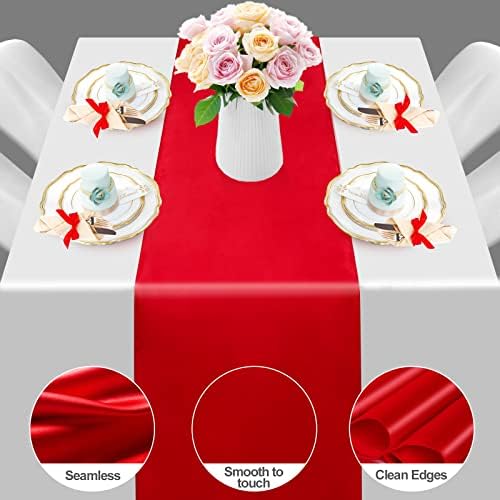 HGHDBT Cetin Red Table Runner - 12x108inh 2 Corredores de mesa para retângulo/mesa redonda festa de jantar Brithday Decorações de Natal
