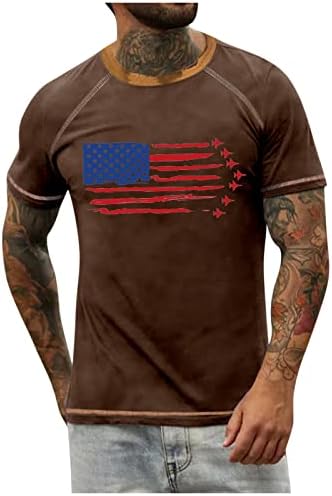 Dudubaby 4 de julho Camisas masculinas Muscle Tops 1776 Manga curta Ginástica Graphic Gym Cirche American Flag Shirt
