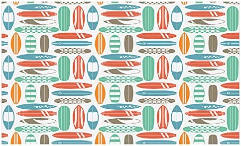 ABSONNE Surfboard Ceramic Toothbrush Solder, Ilustração de viagens de verão de padrão de surf colorido em cores retrô, bancada versátil decorativa para banheiro, 4,5 x 2,7, multicolor