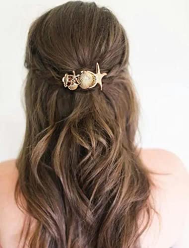 Zeshimb boho estrela -telhas clipes de cabelo mar litoral hair clipes clipes dourados barrette hairpin hairpin vintage
