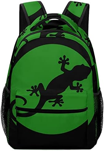 Gecko Backpack de grande capacidade Funny Printed Graphic 16in para viagens escolares