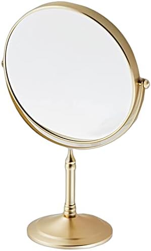 Hihia escovou o espelho de maquiagem de ouro, dupla lateral 1x-10x, espelho de vaidade cosmética de 360 ​​do lado