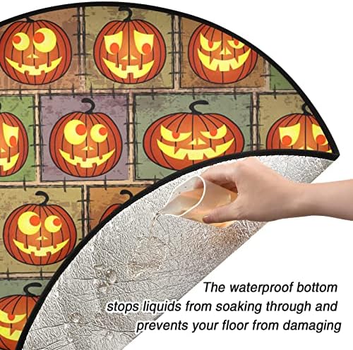 VISESUNNY TRIA DE NATACO MAT HALLOWEEN Halloween Passado Funny Pumpkin Tree Stay Mat Floor Protetor absorvente tapete