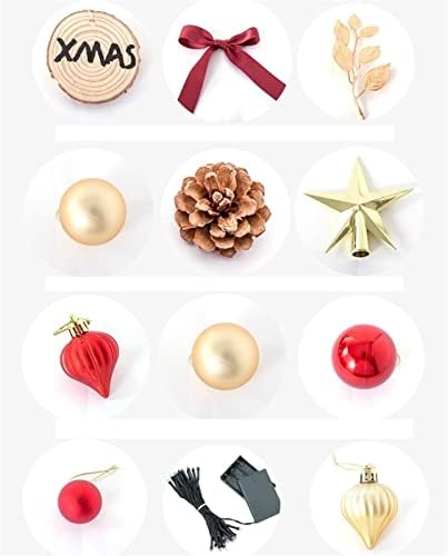 AETYGH 18 polegadas Árvore de Natal de mesa, mini árvore de Natal artificial com luzes e ornamentos LED, adequados para decorações de Natal, casa, cozinha, mesa