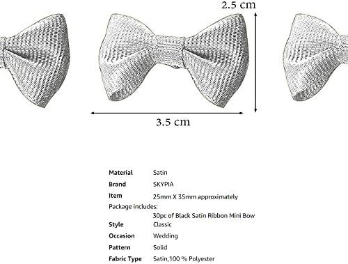 Skypia 30pcs mini arcos de gravata de cetim fita para embrulho de presente apliques de criação de diy scrapbook scrapbooking decoração